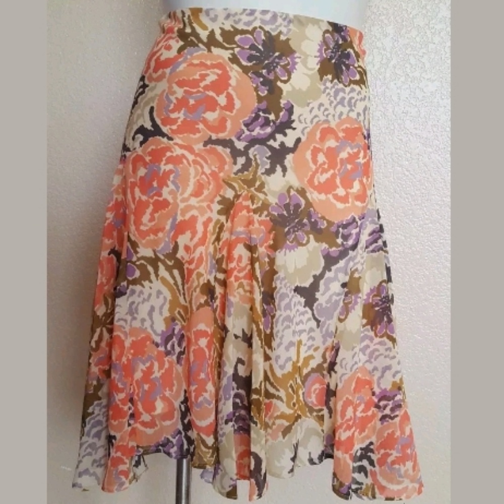 ** Ralph Lauren Multi Georgette Boho Peasant Skirt